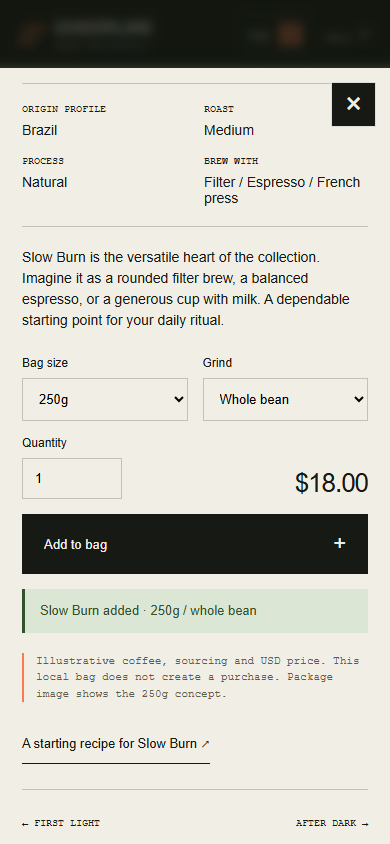 Inline add confirmation
